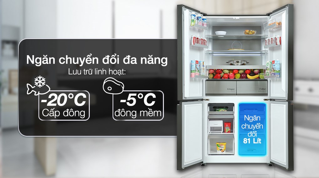 Tủ lạnh Beko Inverter 553 lít GNO51651GBVN - Ngăn đá và ngăn chuyển đổi Tủ lạnh Beko Inverter 553 lít GNO51651GBVN - Ngăn đá và ngăn chuyển đổi