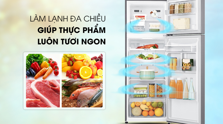 Công nghệ làm lạnh đa chiều - Tủ lạnh LG Inverter 255 lít GN-D255BL Công nghệ làm lạnh đa chiều - Tủ lạnh LG Inverter 255 lít GN-D255BL