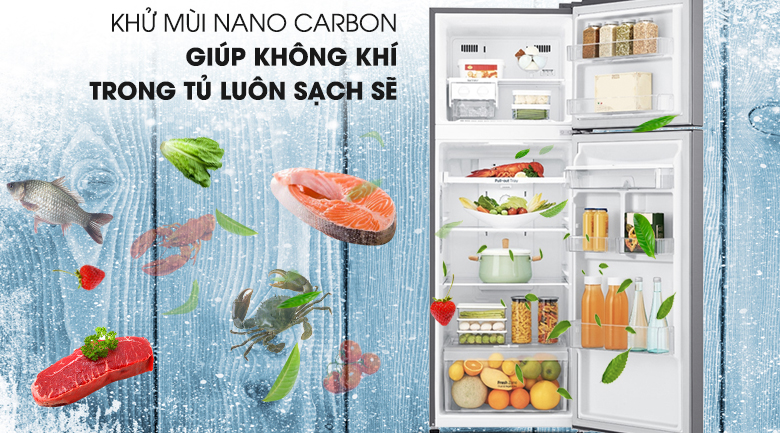 Khử mùi Nano Carbon - Tủ lạnh LG Inverter 255 lít GN-D255BL Khử mùi Nano Carbon - Tủ lạnh LG Inverter 255 lít GN-D255BL