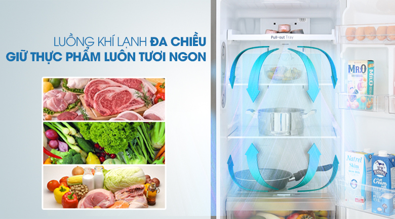 Làm lạnh hiệu quả với luồng khí lạnh đa chiều - Tủ lạnh LG Inverter 255 lít GN-M255PS Làm lạnh hiệu quả với luồng khí lạnh đa chiều - Tủ lạnh LG Inverter 255 lít GN-M255PS