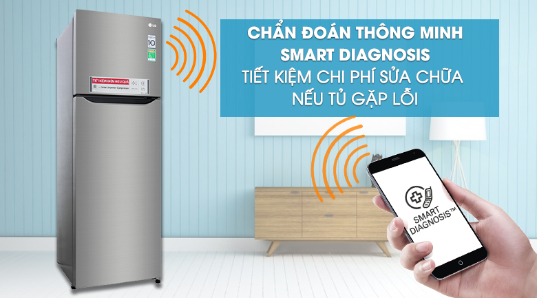 Chẩn đoán thông minh - Smart Diagnosis - Tủ lạnh LG Inverter 255 lít GN-M255PS Chẩn đoán thông minh - Smart Diagnosis - Tủ lạnh LG Inverter 255 lít GN-M255PS
