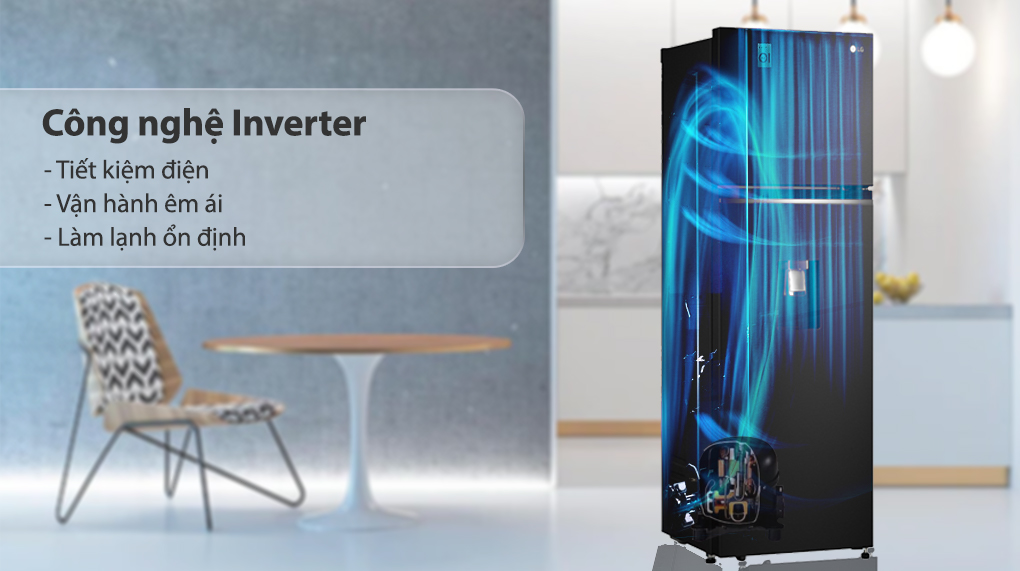 Tủ lạnh LG Inverter 264 Lít GV-D262BL - Công nghệ tiết kiệm điện Tủ lạnh LG Inverter 264 Lít GV-D262BL - Công nghệ tiết kiệm điện