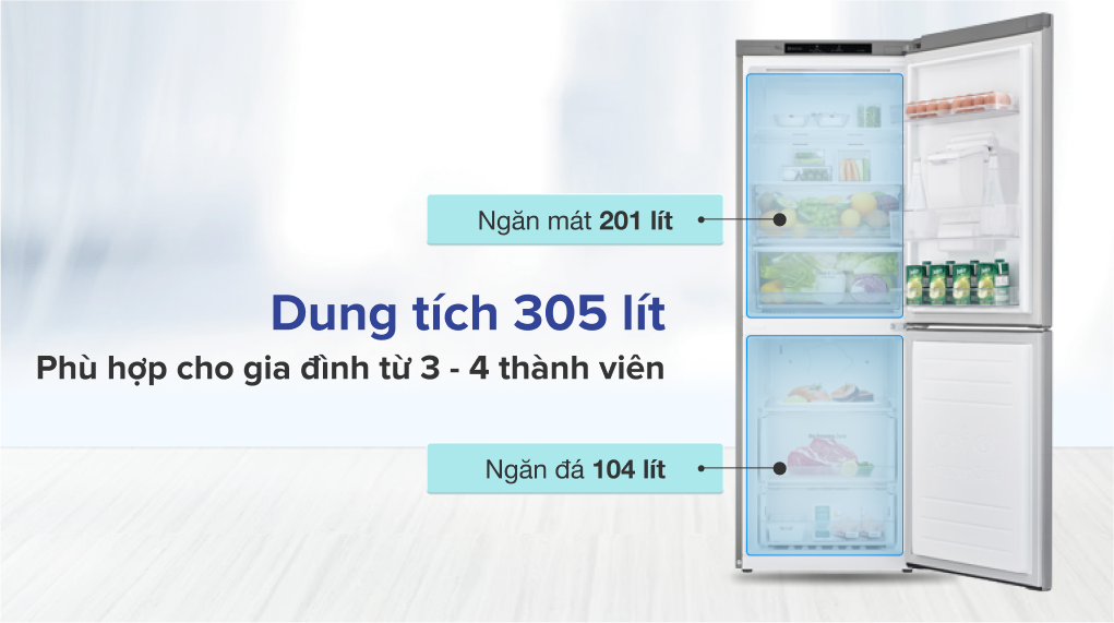 TỦ LẠNH LG GR-D305PS - Dung tích sử dụng TỦ LẠNH LG GR-D305PS - Dung tích sử dụng