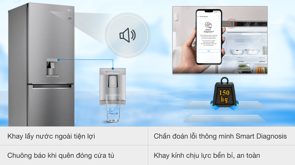 Tủ lạnh LG Inverter 305 lít GR-D305PS - Tiện ích Tủ lạnh LG Inverter 305 lít GR-D305PS - Tiện ích