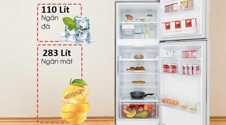 Dung tích 393 lít - Tủ lạnh LG Inverter 393 lít GN-M422PS Dung tích 393 lít - Tủ lạnh LG Inverter 393 lít GN-M422PS