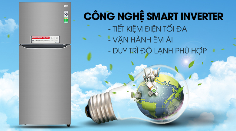 Tủ lạnh LG Inverter 393 lít GN-M422PS - Công nghệ Smart Inverter Tủ lạnh LG Inverter 393 lít GN-M422PS - Công nghệ Smart Inverter