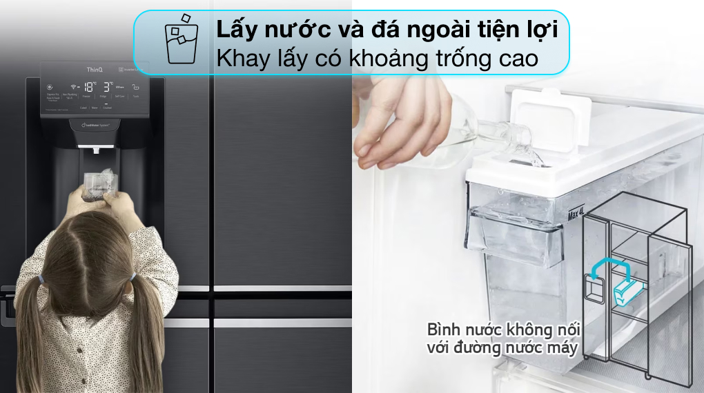 Tủ lạnh LG Inverter 494 lít Multi Door GR-D22MBI - Tiện ích Tủ lạnh LG Inverter 494 lít Multi Door GR-D22MBI - Tiện ích