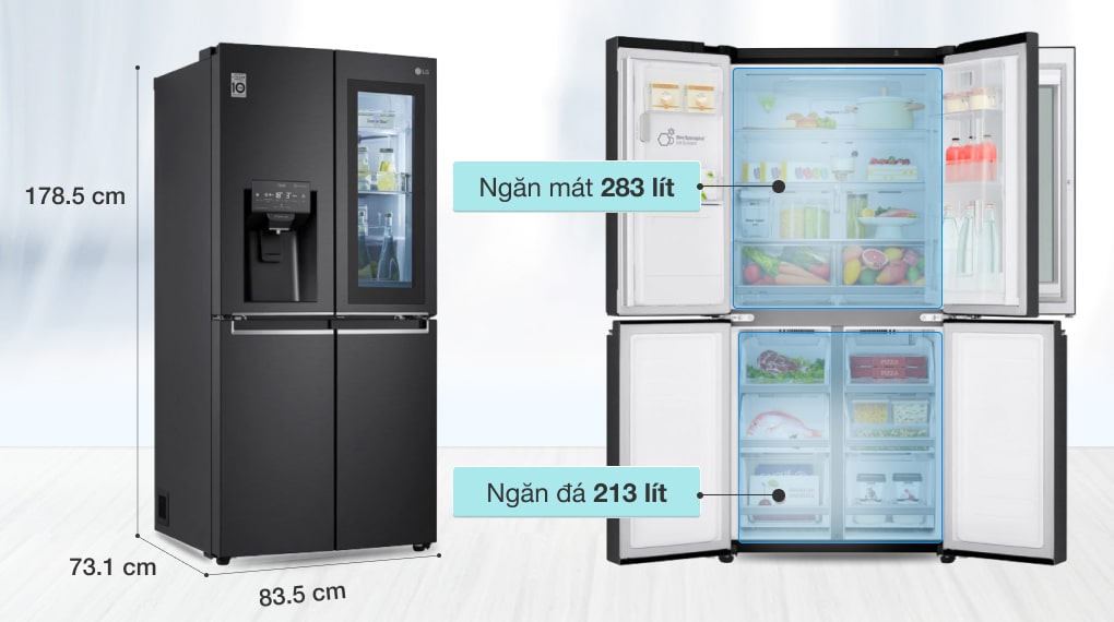Tủ lạnh LG Inverter 496 lít GR-X22MB - Dung tích 496 lít Tủ lạnh LG Inverter 496 lít GR-X22MB - Dung tích 496 lít