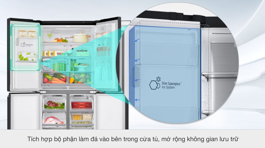 Tủ lạnh LG Inverter 496 lít GR-X22MB - Ngăn làm đá Slim SpacePlus Tủ lạnh LG Inverter 496 lít GR-X22MB - Ngăn làm đá Slim SpacePlus