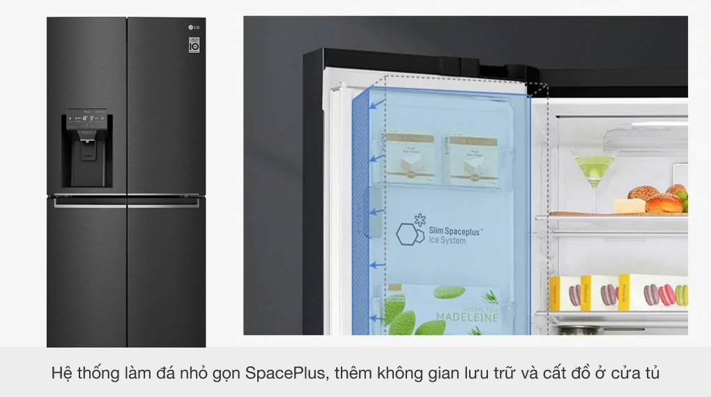 tủ đá - Tủ lạnh LG Inverter 496 lít Multi Door InstaView Door in Door GR-X22MBI tủ đá - Tủ lạnh LG Inverter 496 lít Multi Door InstaView Door in Door GR-X22MBI