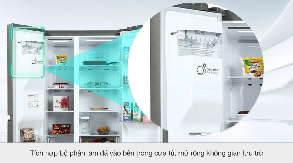 Tủ lạnh LG Inverter 635 Lít GR-D257JS - Ngăn đá tinh gọn Tủ lạnh LG Inverter 635 Lít GR-D257JS - Ngăn đá tinh gọn