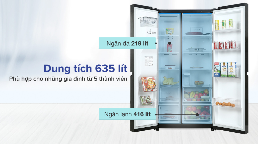 Tủ lạnh LG Inverter 635 Lít GR-D257MC - Dung tích sử dụng 635 lít Tủ lạnh LG Inverter 635 Lít GR-D257MC - Dung tích sử dụng 635 lít