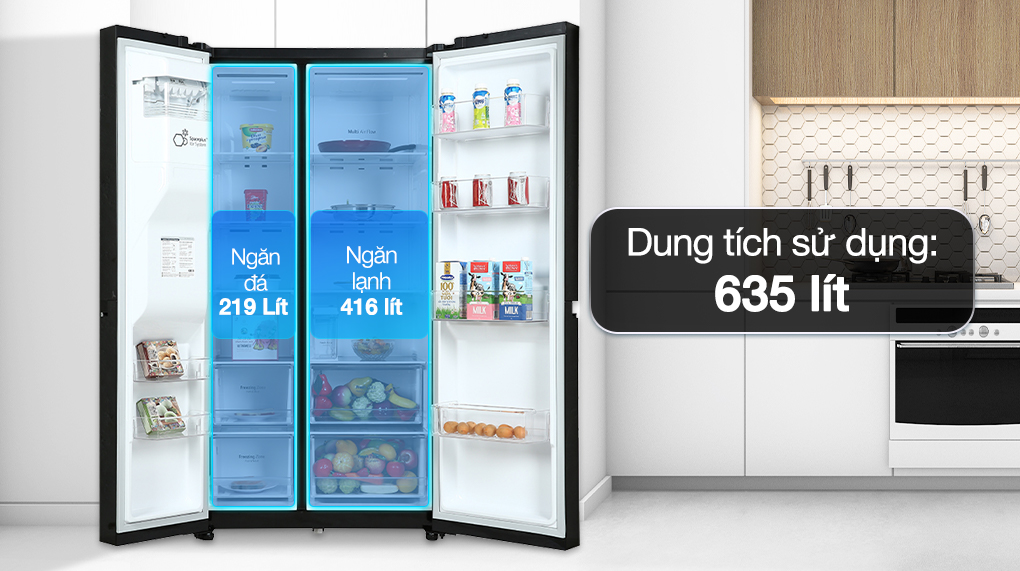 Tủ lạnh LG Inverter 635 Lít GR-D257WB - Ngăn đá và ngăn lạnh Tủ lạnh LG Inverter 635 Lít GR-D257WB - Ngăn đá và ngăn lạnh