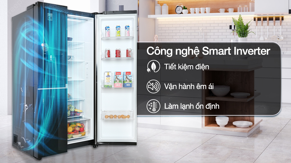 Tủ lạnh LG Inverter 635 Lít GR-D257WB - Công nghệ tiết kiệm điện Tủ lạnh LG Inverter 635 Lít GR-D257WB - Công nghệ tiết kiệm điện