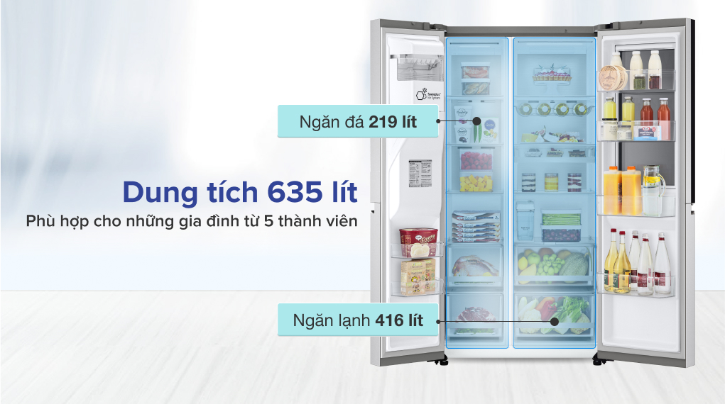 Tủ lạnh LG Inverter 635 Lít GR-X257JS - Dung tích sử dụng 635 lít Tủ lạnh LG Inverter 635 Lít GR-X257JS - Dung tích sử dụng 635 lít