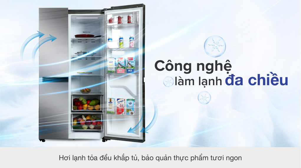 Tủ lạnh LG Inverter 649 Lít GR-B257JDS - Làm lạnh đa chiều Tủ lạnh LG Inverter 649 Lít GR-B257JDS - Làm lạnh đa chiều