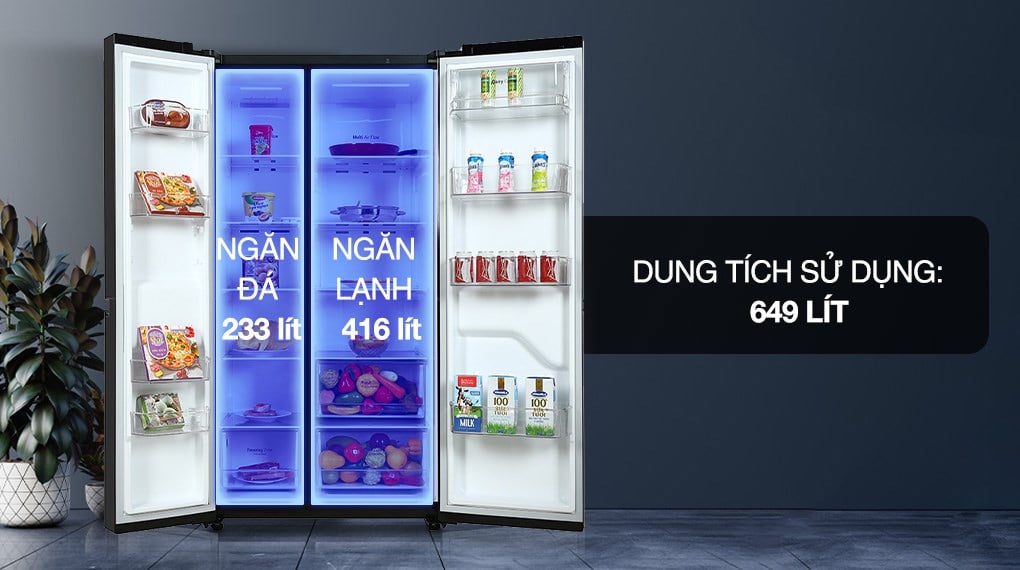 Tủ lạnh LG Inverter 649 Lít GR-B257WB - Ngăn lạnh và ngăn đá Tủ lạnh LG Inverter 649 Lít GR-B257WB - Ngăn lạnh và ngăn đá