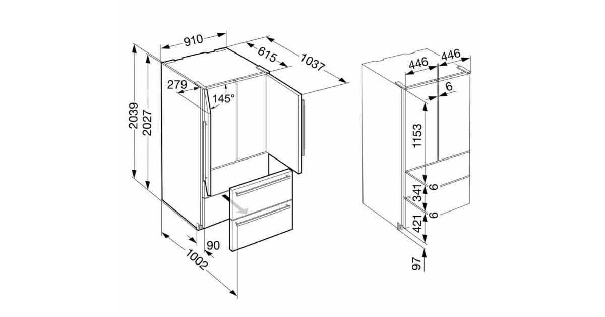 Kích thước tủ lạnh Liebherr CBNes 6256
