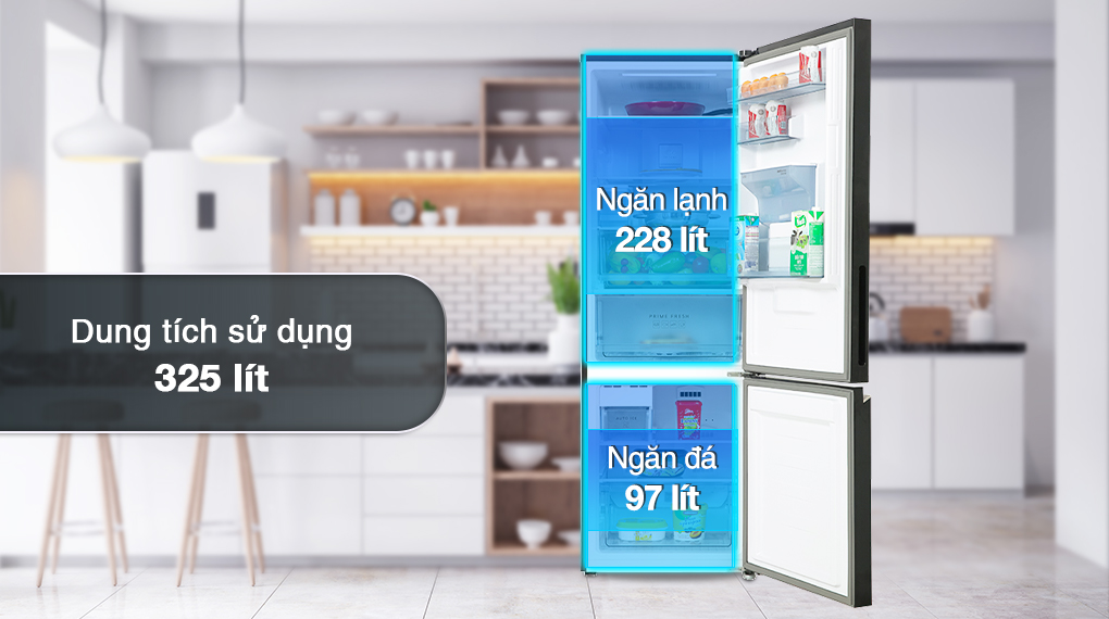 Tủ lạnh Panasonic Inverter 325 lít NR-BV361WGKV - Ngăn đá và ngăn lạnh Tủ lạnh Panasonic Inverter 325 lít NR-BV361WGKV - Ngăn đá và ngăn lạnh