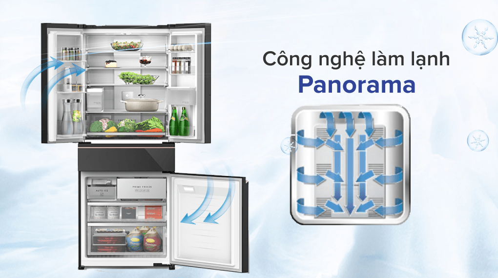Tủ lạnh Panasonic 540 lít NR-YW590YMMV - Làm lạnh Panorama Tủ lạnh Panasonic 540 lít NR-YW590YMMV - Làm lạnh Panorama