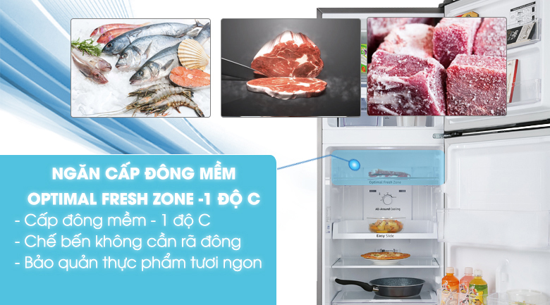 Tủ lạnh Samsung Inverter 236 lít RT22M4032BU/SV - Ngăn đông mềm Optimal Fresh Zone -1 độ C Tủ lạnh Samsung Inverter 236 lít RT22M4032BU/SV - Ngăn đông mềm Optimal Fresh Zone -1 độ C