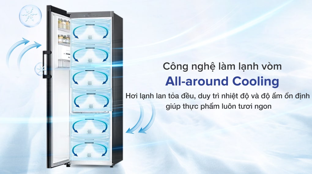 Tủ lạnh Samsung Inverter 323 lít RZ32T744535/SV - Công nghệ làm lạnh vòm All-around Cooling Tủ lạnh Samsung Inverter 323 lít RZ32T744535/SV - Công nghệ làm lạnh vòm All-around Cooling