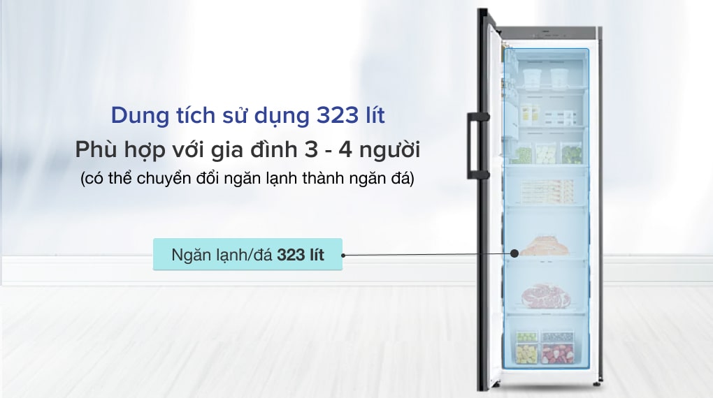 Tủ lạnh Samsung Inverter 323 lít RZ32T744535/SV - Dung tích sử dụng 323 lít phù hợp với gia đình từ 3 4 thành viên Tủ lạnh Samsung Inverter 323 lít RZ32T744535/SV - Dung tích sử dụng 323 lít phù hợp với gia đình từ 3 4 thành viên