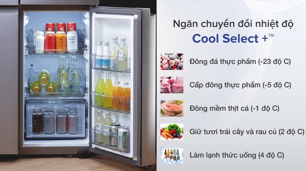 Tủ lạnh Samsung Inverter 599 lít RF60A91R177/SV - Ngăn linh hoạt Cool Select +™ chuyển đổi 5 chế độ tùy thuộc nhu cầu sử dụng. Tủ lạnh Samsung Inverter 599 lít RF60A91R177/SV - Ngăn linh hoạt Cool Select +™ chuyển đổi 5 chế độ tùy thuộc nhu cầu sử dụng.
