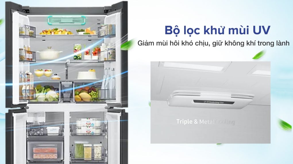 Tủ lạnh Samsung Inverter 599 lít RF60A91R177/SV - Khử mùi diệt khuẩn, đảm bảo vệ sinh với bộ lọc khử mùi UV Tủ lạnh Samsung Inverter 599 lít RF60A91R177/SV - Khử mùi diệt khuẩn, đảm bảo vệ sinh với bộ lọc khử mùi UV