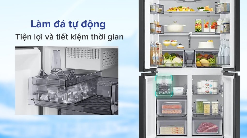 Tủ lạnh Samsung Inverter 599 lít RF60A91R177/SV - Tiện lợi và tiết kiệm thời gian hơn với tiện ích làm đá tự động Tủ lạnh Samsung Inverter 599 lít RF60A91R177/SV - Tiện lợi và tiết kiệm thời gian hơn với tiện ích làm đá tự động
