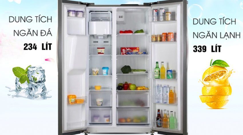 Dung tích của Tủ lạnh Side By Side Kaff KF-SBS600BWT