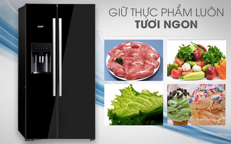 Tủ lạnh side by side Kaff KF-SBS600GLASS