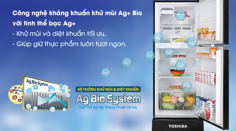 Tủ lạnh Toshiba Inverter 194 lít GR-A25VM(UKG1) -Loại bỏ mùi hôi, kháng khuẩn tối ưu cùng công nghệ tinh thể bạc Ag+ Bio Tủ lạnh Toshiba Inverter 194 lít GR-A25VM(UKG1) -Loại bỏ mùi hôi, kháng khuẩn tối ưu cùng công nghệ tinh thể bạc Ag+ Bio