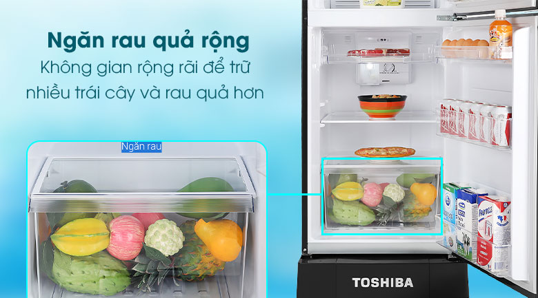 Tủ lạnh Toshiba Inverter 194 lít GR-A25VM(UKG1)-Dự trữ, bảo quản nhiều loại thực phẩm trong ngăn rau quả rộng Tủ lạnh Toshiba Inverter 194 lít GR-A25VM(UKG1)-Dự trữ, bảo quản nhiều loại thực phẩm trong ngăn rau quả rộng