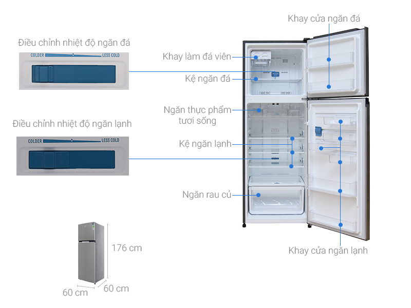 Thông số kỹ thuật Tủ lạnh Electrolux Inverter 369 lít ETB3500MG