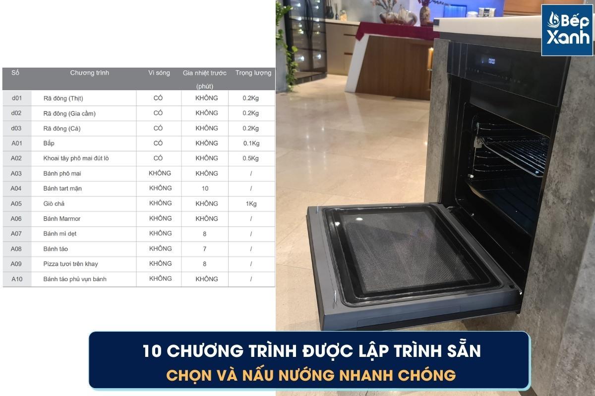 10 chương trình thiết lập sẵn