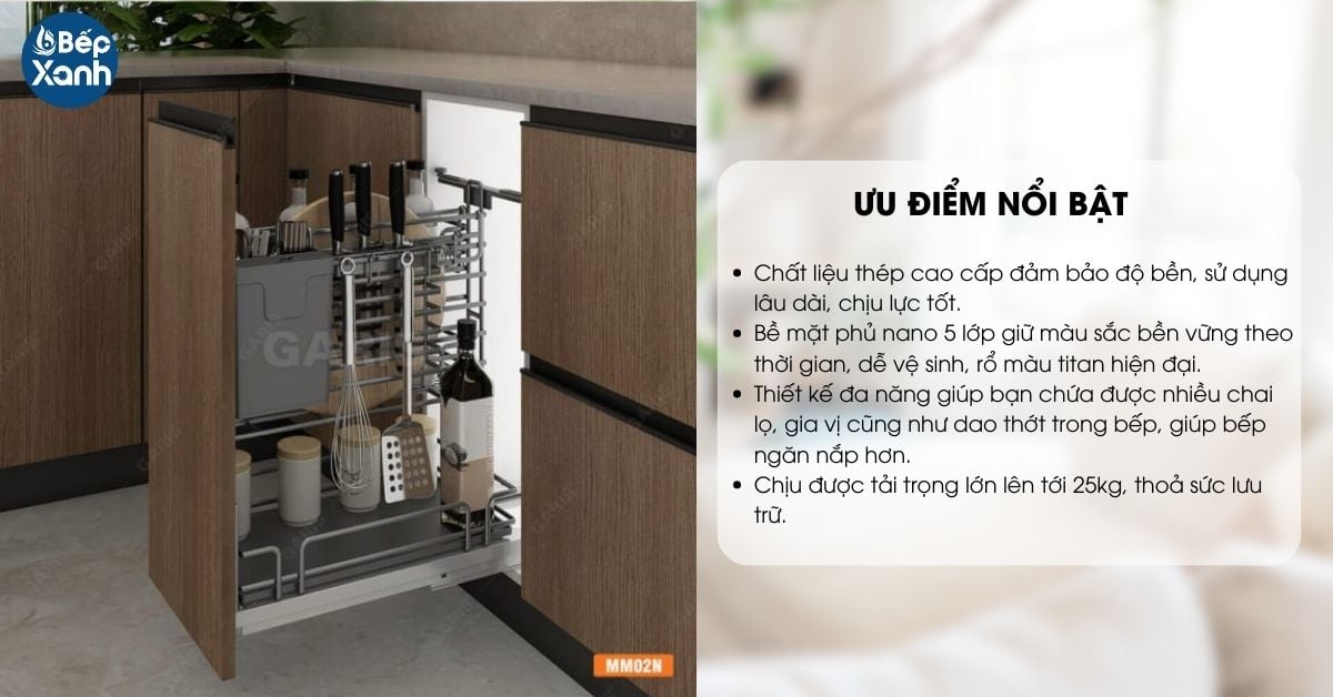 ưu điểm kệ gia vị chai lọ Garis MM02.30N
