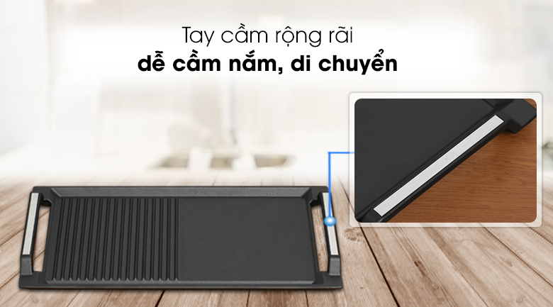 Vỉ nướng đa năng Malloca GP-455 tay cầm rộng rãi
