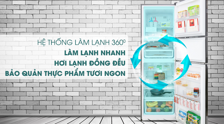 Hệ thống làm lạnh đa chiều 360 độ - Tủ lạnh Electrolux Inverter 334 lít EME3700H-H Hệ thống làm lạnh đa chiều 360 độ - Tủ lạnh Electrolux Inverter 334 lít EME3700H-H