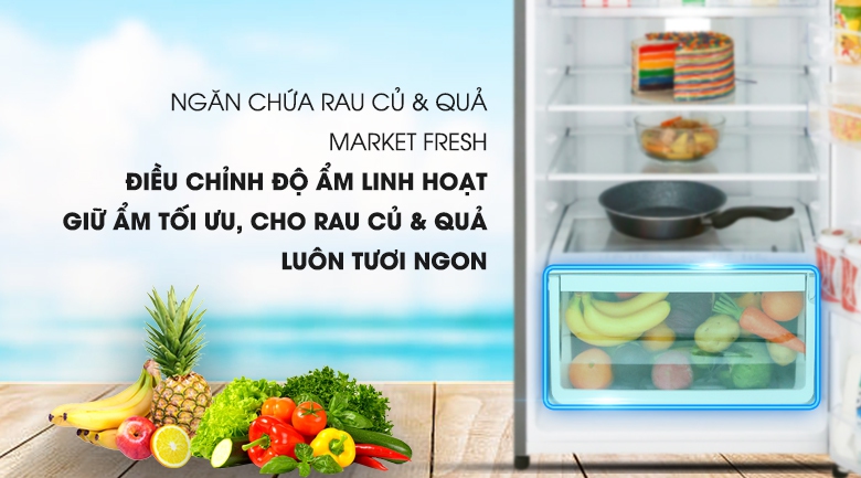 Ngăn đựng rau quả Market Fresh tiện lợi - Tủ lạnh Electrolux Inverter 334 lít EME3700H-H Ngăn đựng rau quả Market Fresh tiện lợi - Tủ lạnh Electrolux Inverter 334 lít EME3700H-H