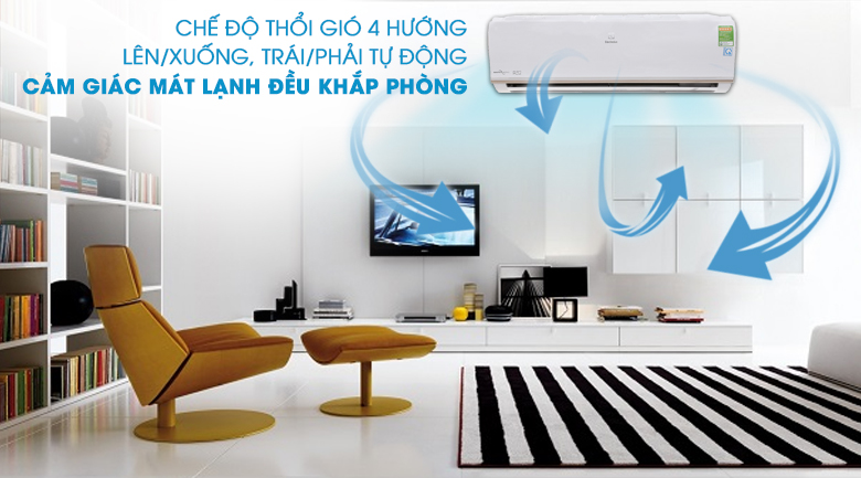 Thổi gió 4 chiều - Máy lạnh Electrolux Inverter 1 HP ESV09CRO-A1