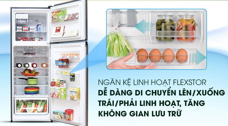 Ngăn kệ linh hoạt FlexStor - Tủ lạnh Electrolux Inverter 318 lít ETB3200MG