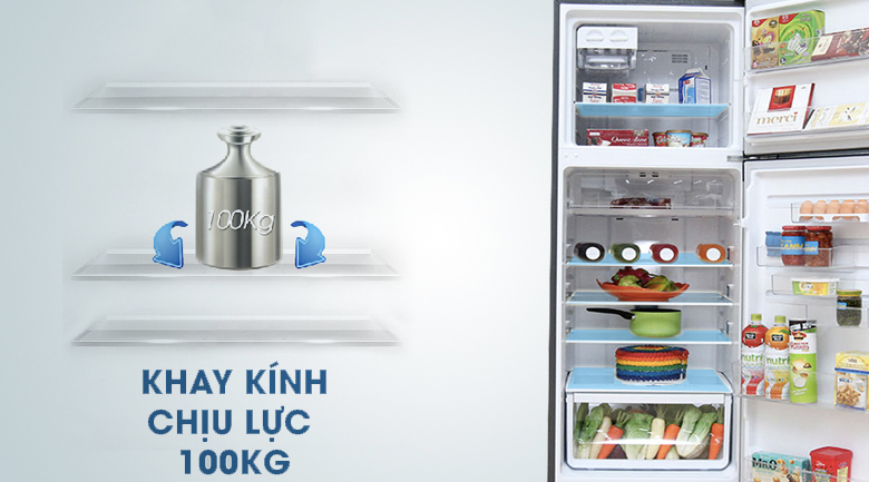 Khay kính an toàn, chắc chắn - Tủ lạnh Electrolux Inverter 318 lít ETB3200MG