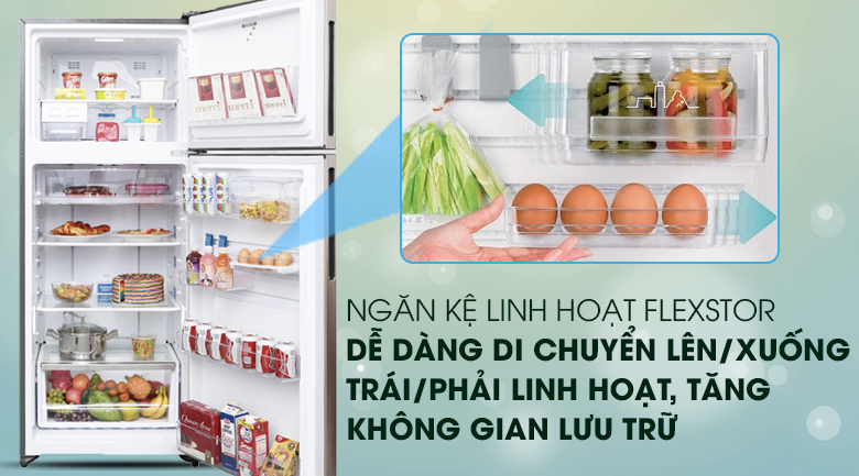 Hệ thống khay kệ FlexStor linh hoạt - Tủ lạnh Electrolux Inverter 426 lít ETB4602GA