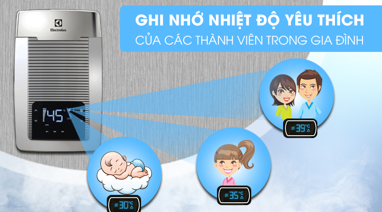 Ghi nhớ nhiệt độ - Máy nước nóng Electrolux EWE451TX-DCT2 4.5 kW Ghi nhớ nhiệt độ - Máy nước nóng Electrolux EWE451TX-DCT2 4.5 kW