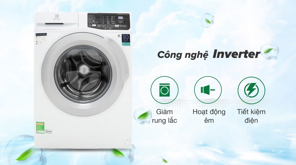 Khối lượng giặt 8 kg - Máy giặt Electrolux Inverter 8 kg EWF8025CQWA 