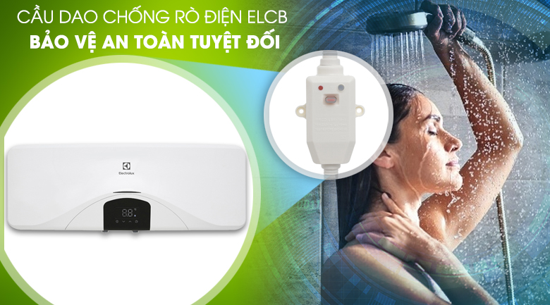 Cầu dao ELCB - Bình tắm nóng lạnh Electrolux EWS202DX-DWE 20 lít