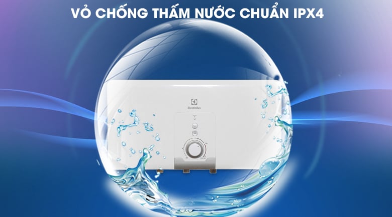 Chống nước IPX4 - Bình nóng lạnh Electrolux EWS30DDX-DW 30 lít Chống nước IPX4 - Bình nóng lạnh Electrolux EWS30DDX-DW 30 lít
