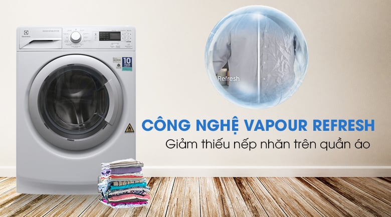 Công nghệ Vapour Refresh - Máy giặt sấy Electrolux Inverter 8 kg EWW12853