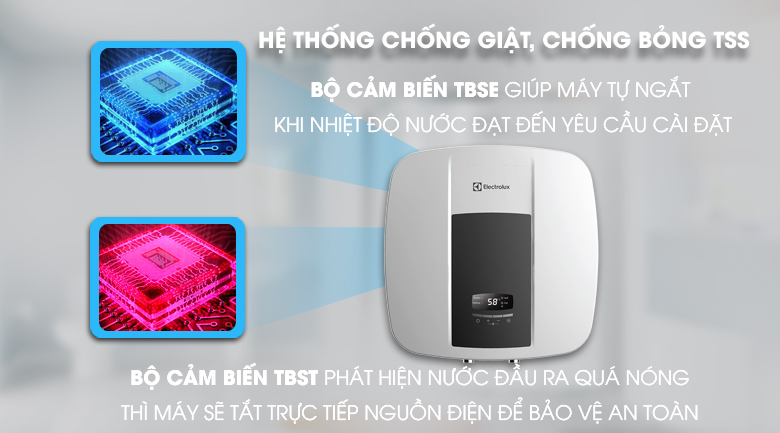 Hệ thống chống bỏng TSS - Bình nước nóng Electrolux EWS302DX-DWE 30 lít